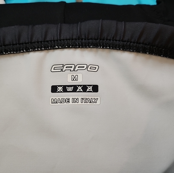 Capo Women's  Cycling Black Shorts Made in Italy Stretch "Clif Bar" Size Medium - Picture 2 of 4